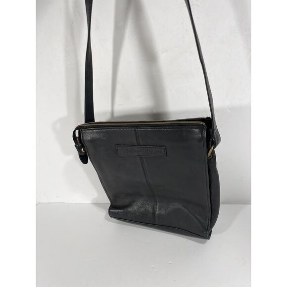 Fossil Black Pebbled Leather Messenger Crossbody Shoulder Womens‎ Bag 75082 Key - Picture 6 of 12